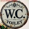 Vintage Metal Toilet Sign Bathroom Decor Rustic Wall Art Home Decoration Plaque