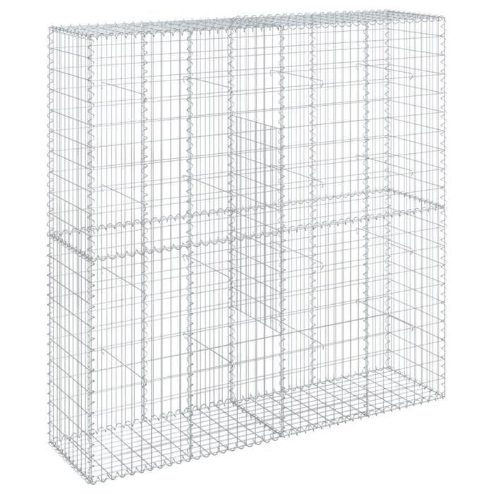 VidaXL Panier gabion avec couvercle 200x50x200 cm fer galvanisé, mur en gabion, mur de soutènement en gabion, clôture en 3295167
