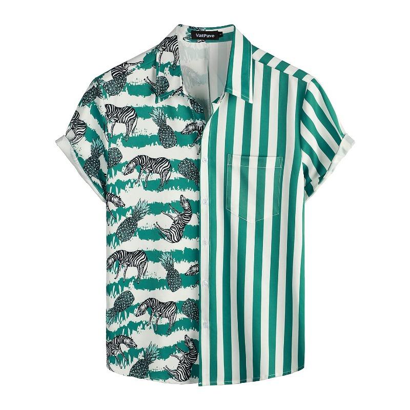 Summer Men's Vocation Lapel Camisa 3d Printed Casual Breathable Hawaiian Shirts Fashion Men Women Tops Beach Short Sleeve Blouse