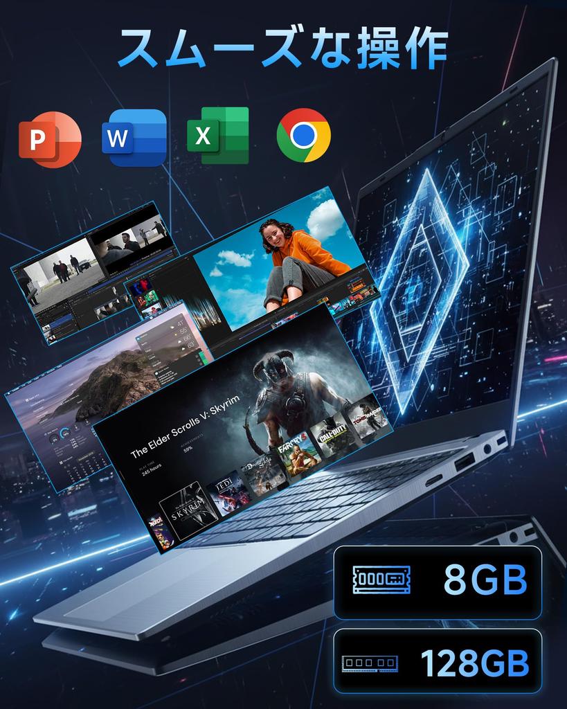 Laptop with Office thin and large Full HD IPS 6500Y 8GB 128GB Bluetooth large Japanese suitable for business and ideal for working from 2024,