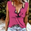 Women Tanks Sexy V Neck Sleeveless Summer Tops Vest 3D Fried Cat Print Cool Lightweight Tops