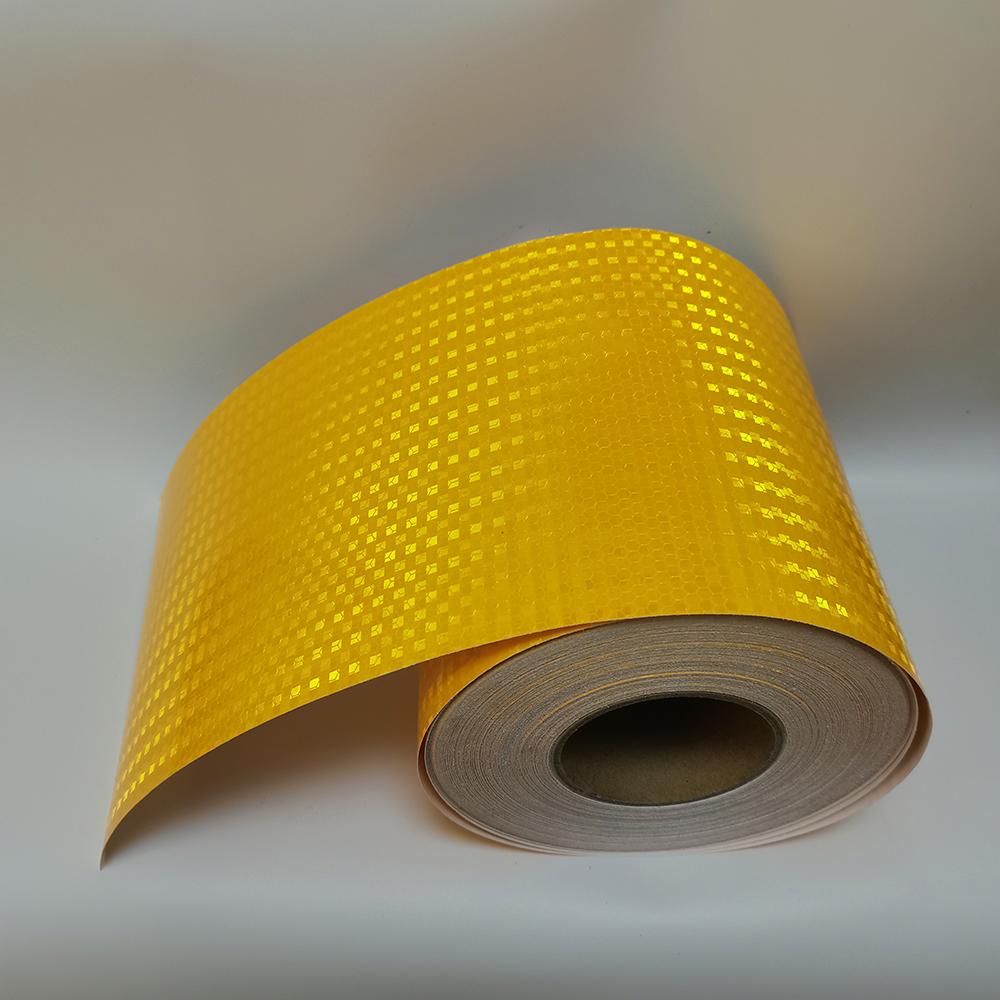 20cm*5m Reflective Tapes Bright Honeycomb Orange-Yellow Reflectors Strip Waterproof Adhesive High Reflection Stickers For Truck
