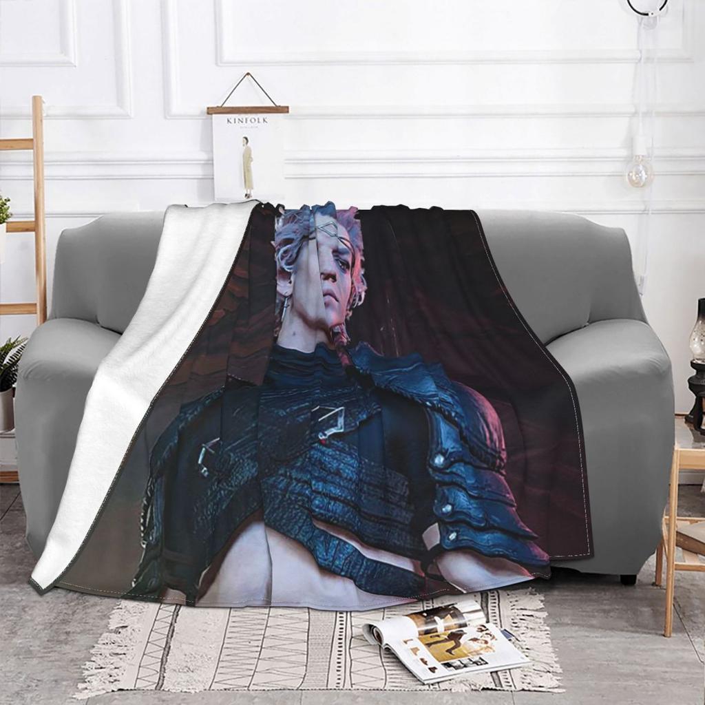 Baldur's Gate 3 Astarion Vampire Character Blanket Soft Warm Flannel Throw Blanket Plush for Bed Living Room Picnic Travel Couch