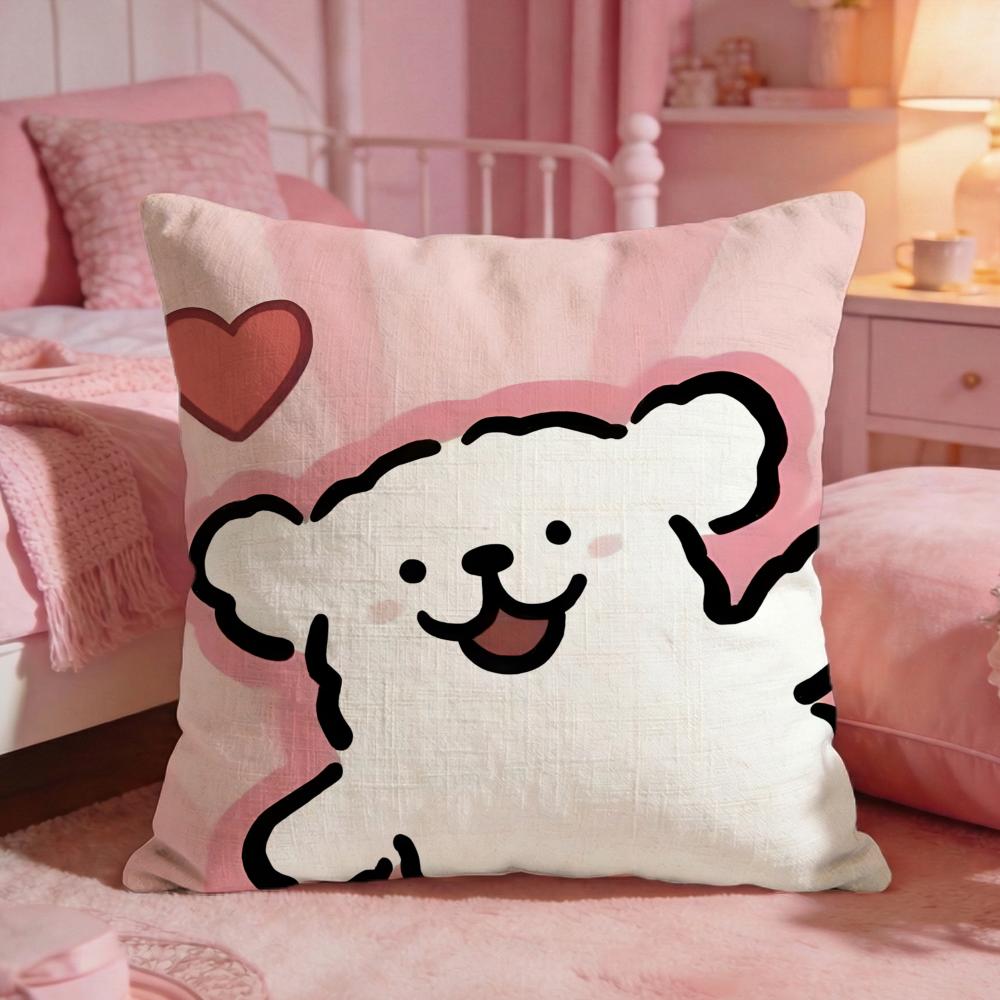 Line PPuppys Cute Dog Cushion Cover Premium Comfort Reversible Pillow Cove Two In One Design For Any Room Car Interior