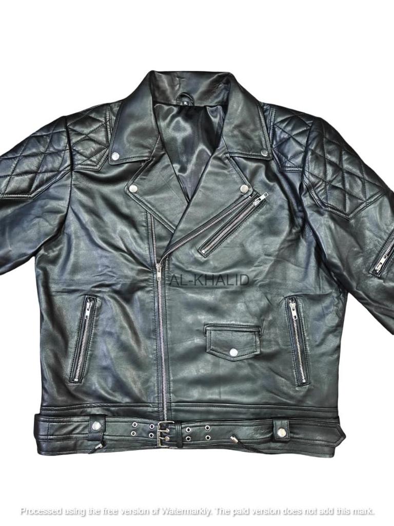 AL KHALID Elegant NEW Men's Jacket 100% Genuine Real Lambskin Leather Racer Biker Jacket
