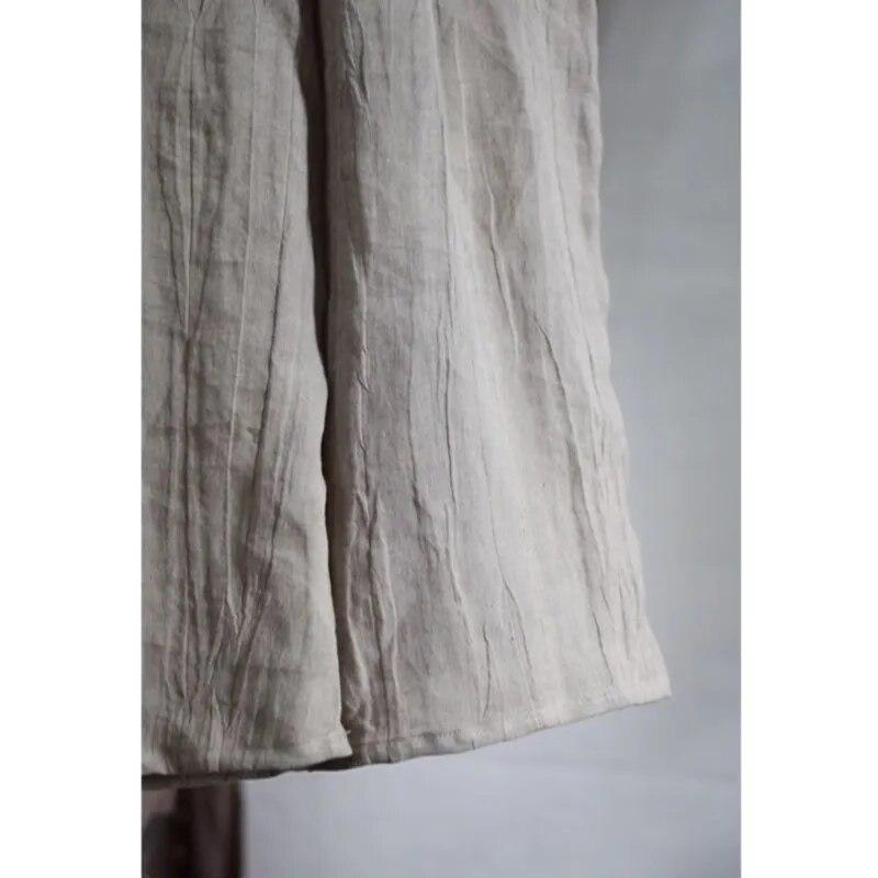 Johnature Fashion Linen Long Sleeves Vintage Solid Color Pants Autumn Woman Casual Retro Vintage Pants