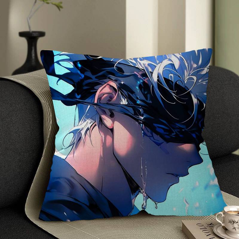 Jujutsu Kaisen Satoru Gojo Cushion Cover Polyester Sofa Cushions Decorative Throw Pillows Home Decoration Pillowcover