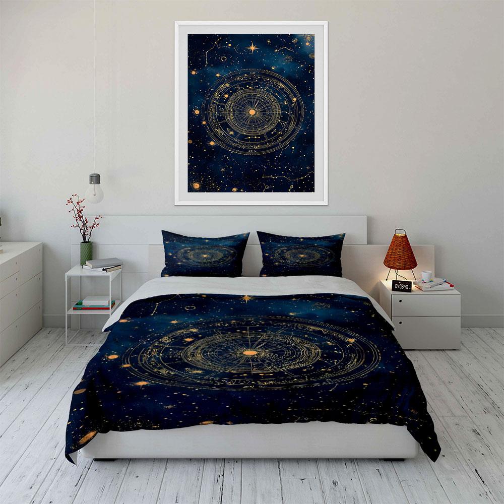 Astronomical chart with stars. Bedding sets Duvet cover sets Duvet covers Pillowcases(1 * Duvet Cover 2 * Pillowcases without duvet insert)