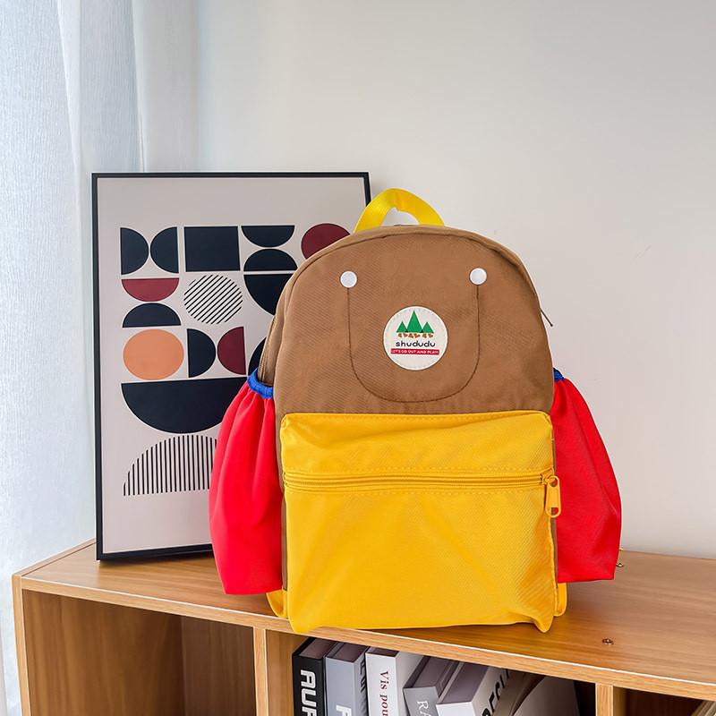 Cute Children Dual Backpack For Kindergarten With Breathable Oxford Fabric And Cushioned Straps