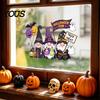 Reusable Holiday Window Sticker Static Glass Sticker, No Residue Clings, Festive Decal with Halloween Dwarf Wizards Black Cats Ghosts Skeletons