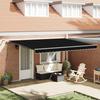 vidaXL Automatic Retractable Awning with LED Black 450x300 Cm 3330962