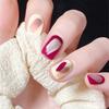 24Pcs Goose Yellow Cream Flower French Acrylic Press On Nails Full Coverage Removable False Nail Art Tips