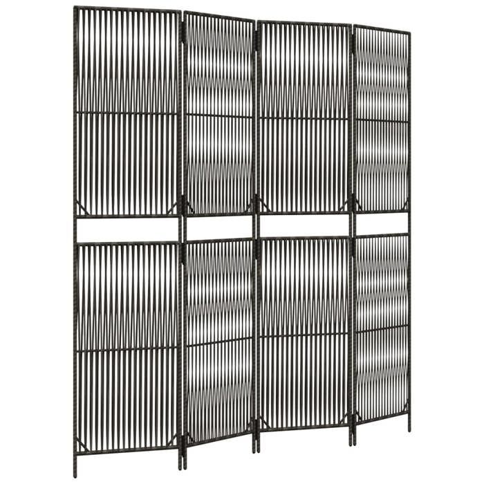 VidaXL Cloison de Séparation 4 Panneaux, Séparateur de Pièce, Écran d'Intimité, Paravent de Salon Chambre, Moderne, Gris 365394