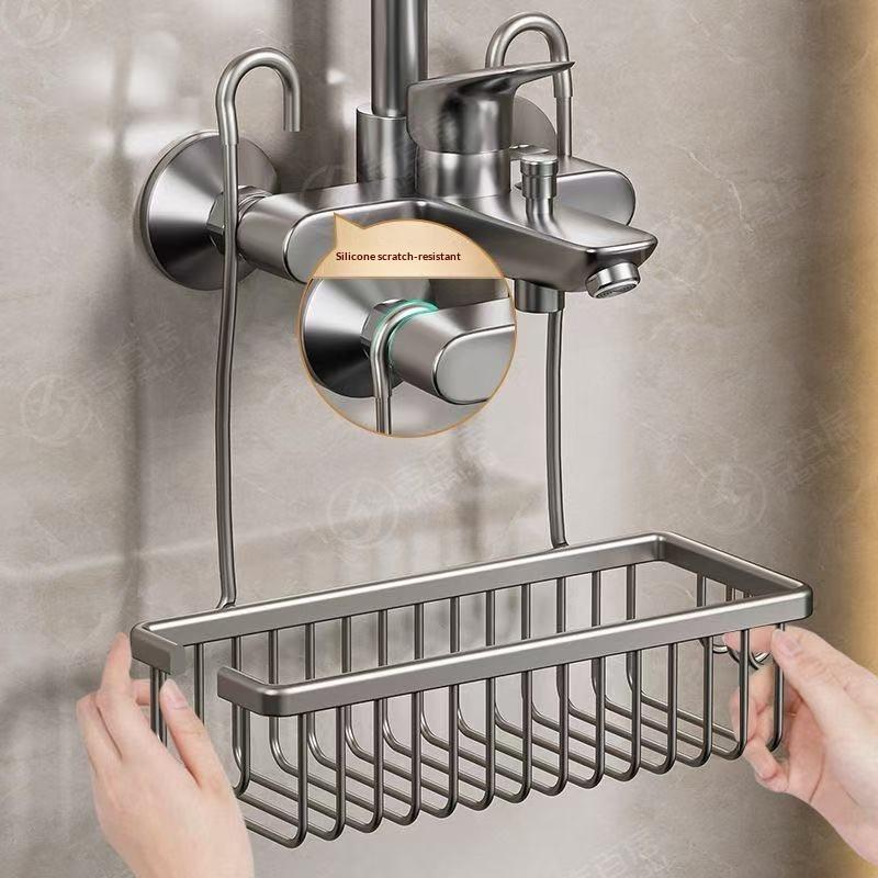 Convenient Toilet Shower Rack With No Drilling Installation Bathroom Storage Basket For Shower Room And Bath Products
