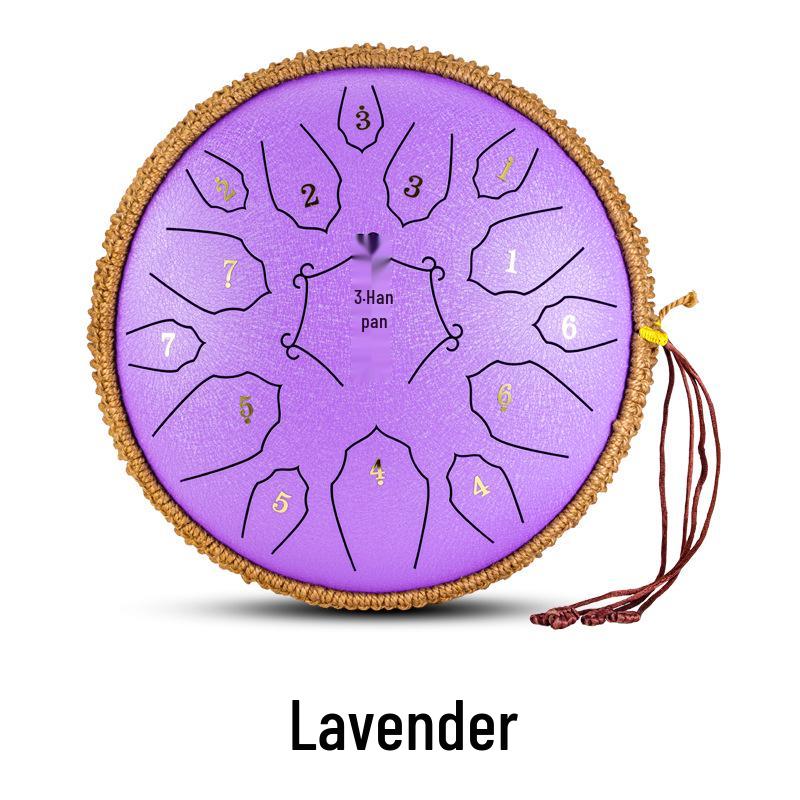 Hanpan 12-Inch Steel Tongue Drum, 15-Note D Key, Ethereal Sanskrit Sound