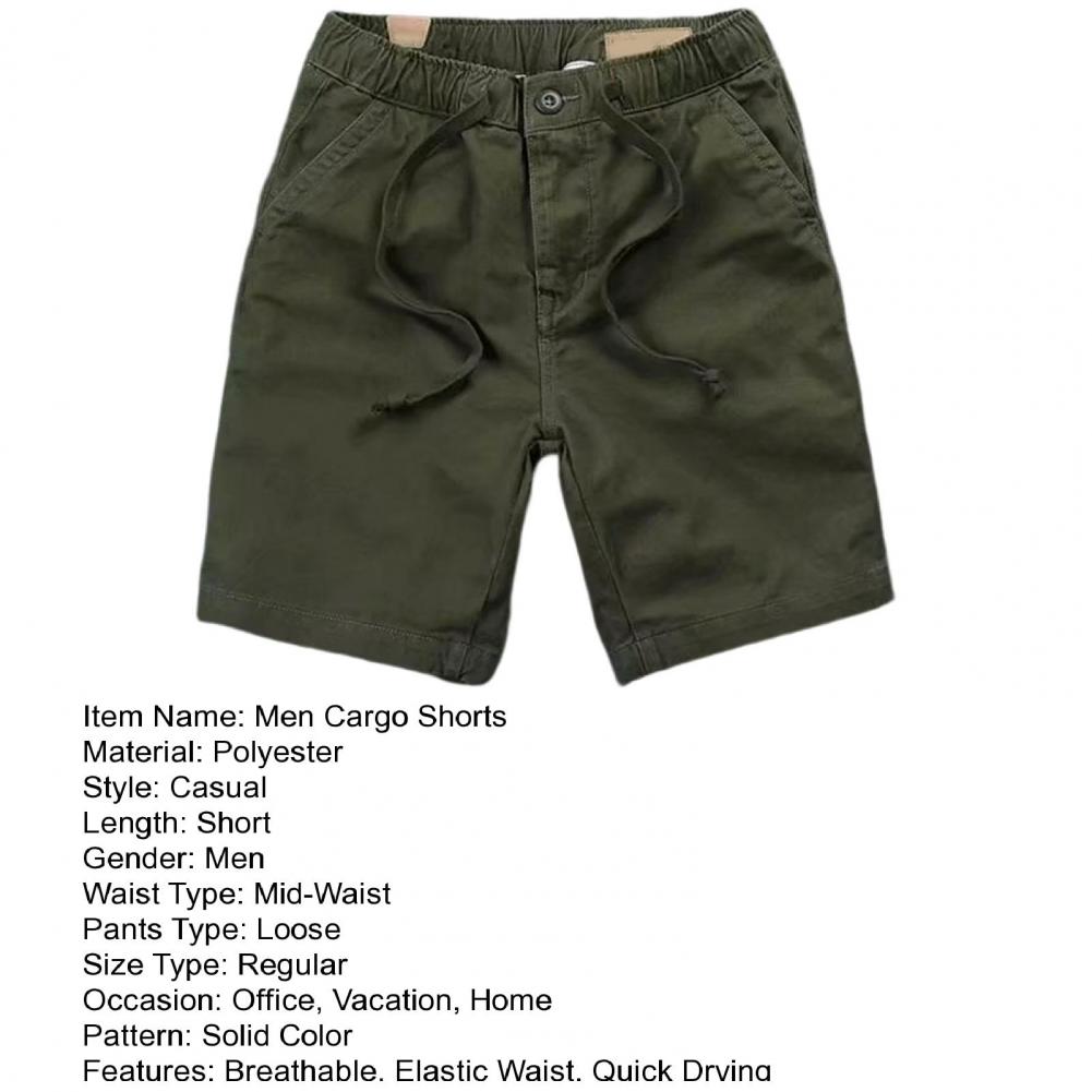 Summer Shorts Men Cotton Solid Casual Business Social Shorts Men Bermudas Loose Khaki Joggers