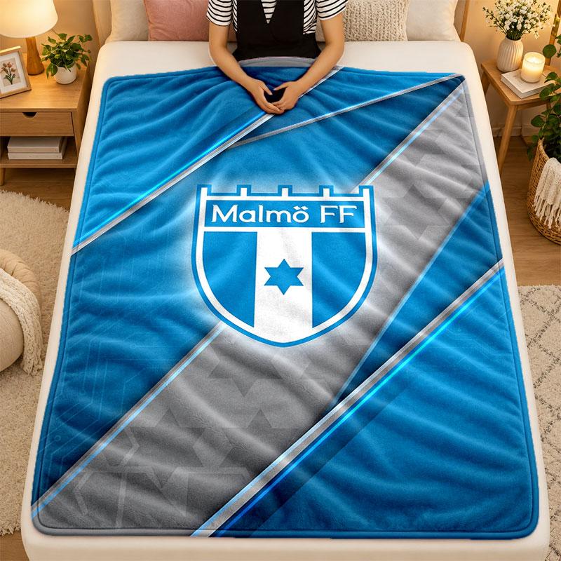 Flannel BlanketMalmö FF Warm Soft Throw Blanket for Indoor Sofa Bed Living Room Use