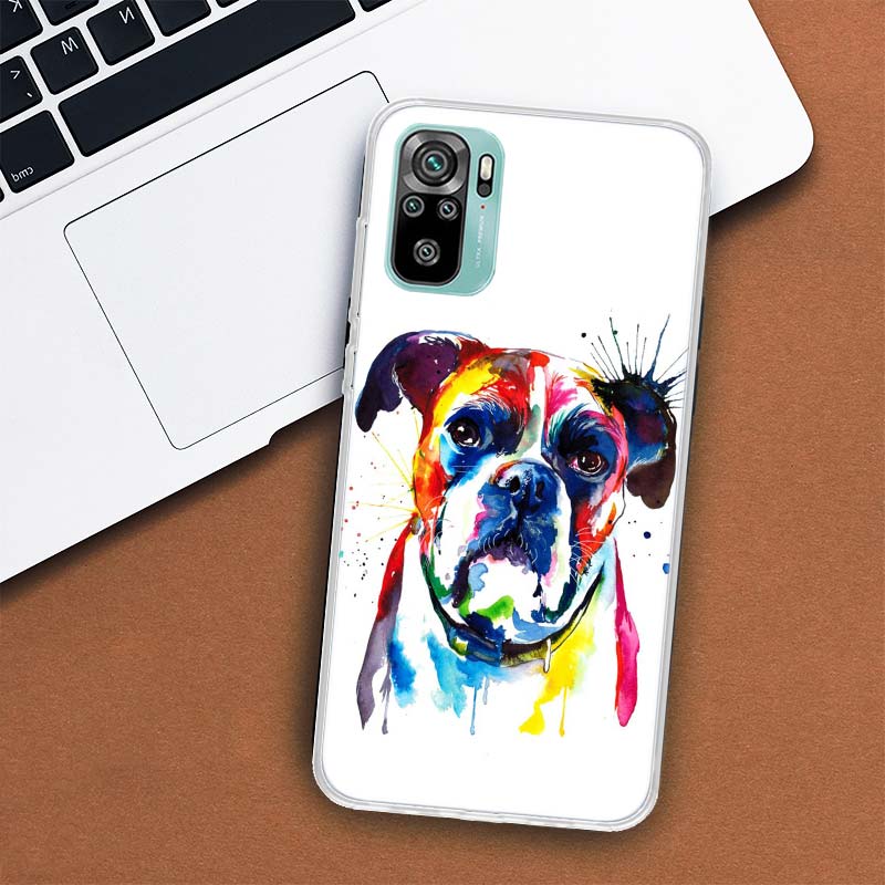 French Bulldog Dog Pug Phone Case For Xiaomi Redmi Note 10 Pro Max 10S 9 9S 9T 8 8T 11T 11S 11 5G 11E 7 6 5 4X Coque Cover