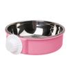 Pet Feeding Bowl Candy Colored Stainless Steel Dog Bowl Can Be Fixed On The Cage Hanging Non-Slip Cats Dogs Food Bowls