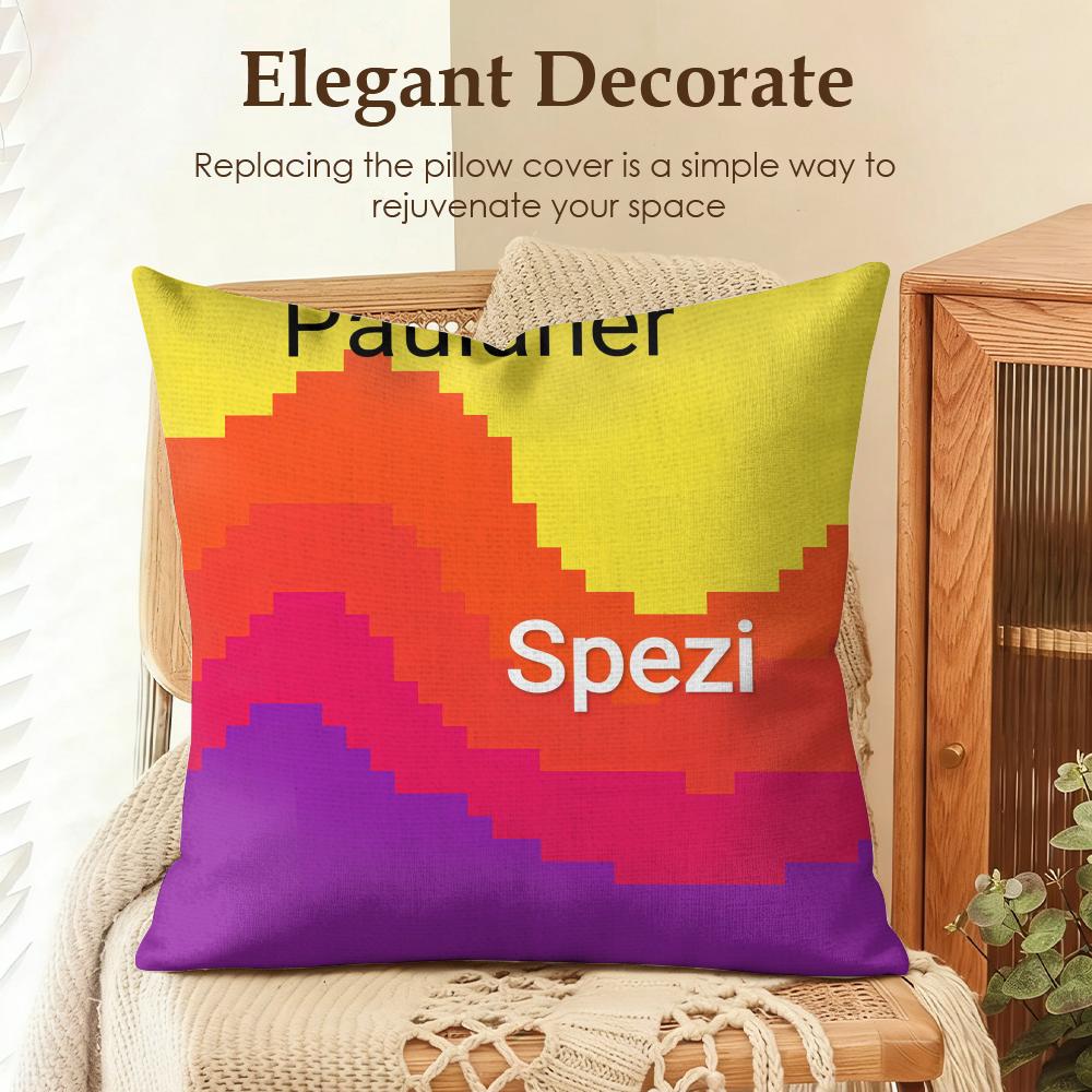 

PPaulaner Spezi Logo Cushion Cover Natural Linen Organic Fabric DoubleSided Printing Sofa Home Decor Gift Pillow Case 30x30cm