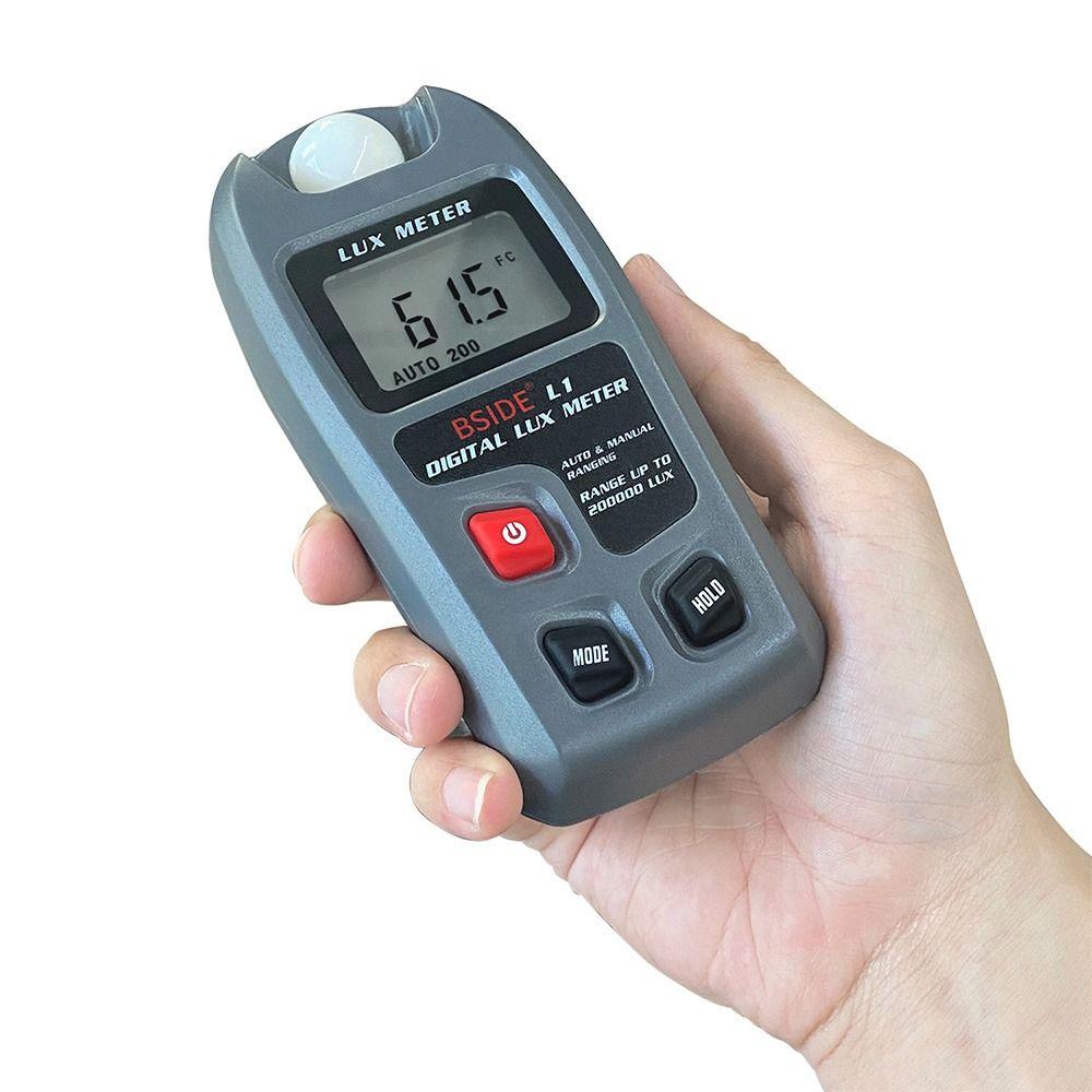 True RMS Handheld Illuminance Meter Max Min LCD 200K Lux/Fc Photometer Lux Tester Digital Light Meter