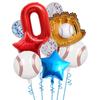 9pcs Baseball Themed Aluminum Foil Balloon Set 32inch Digital Pentagram Glitter Ball Children's Birthday Party Decoration