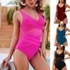 2024 European & American Mesh Hollow One-Piece Slimming Swimsuit