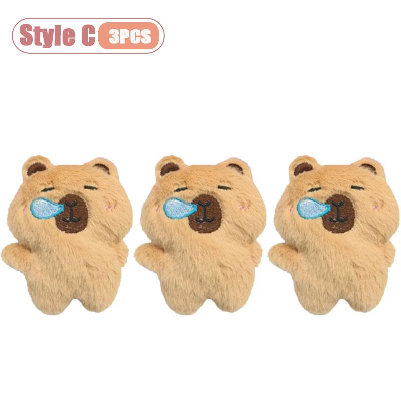 1-10PCS Capybara Plush Keychain Cute Animal Plushie Doll Outfits Bag Charm Keyring Pendant Backpack Accessory