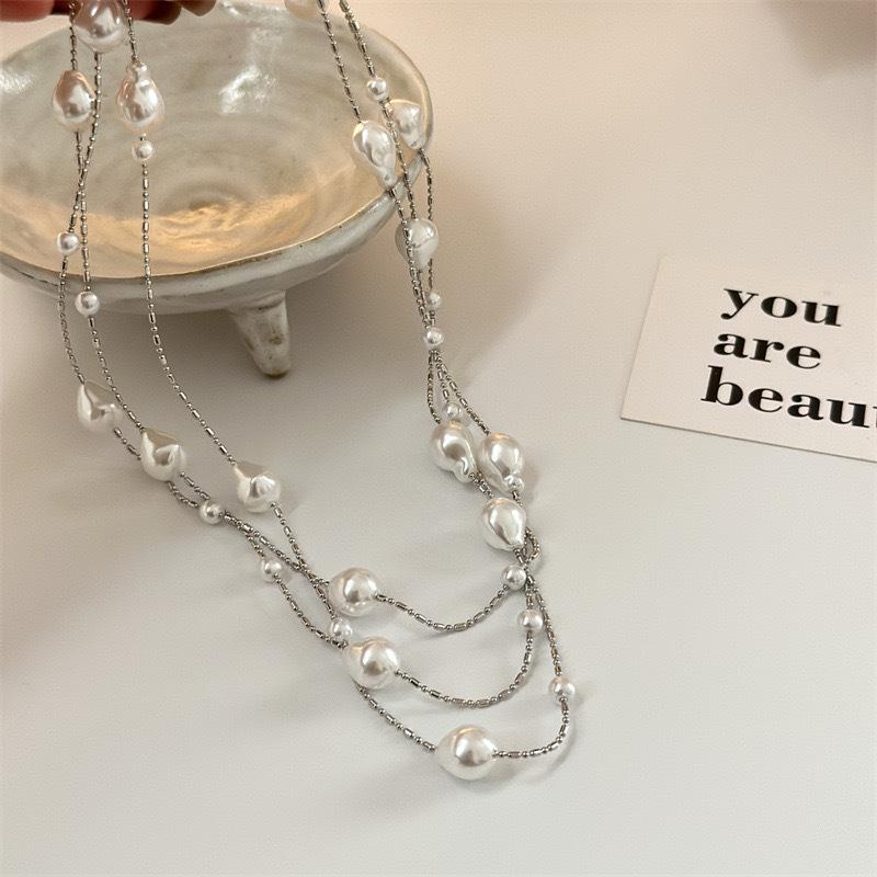 NK-239 Baroque 140cm Handmade Pearl Long Necklace Multi-Layer Women's Sweater Chain Jewelry