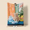Home Decoration Plush Throw Sofa Blanket Anime Animals Bedspread On the Bed Fluffy Soft Blankets Decor Plaid Modern Cat Black