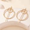 Large Earrings, Geometric Circles, Hollow Simple Long Stud Earrings, High-End Fashion Accessories