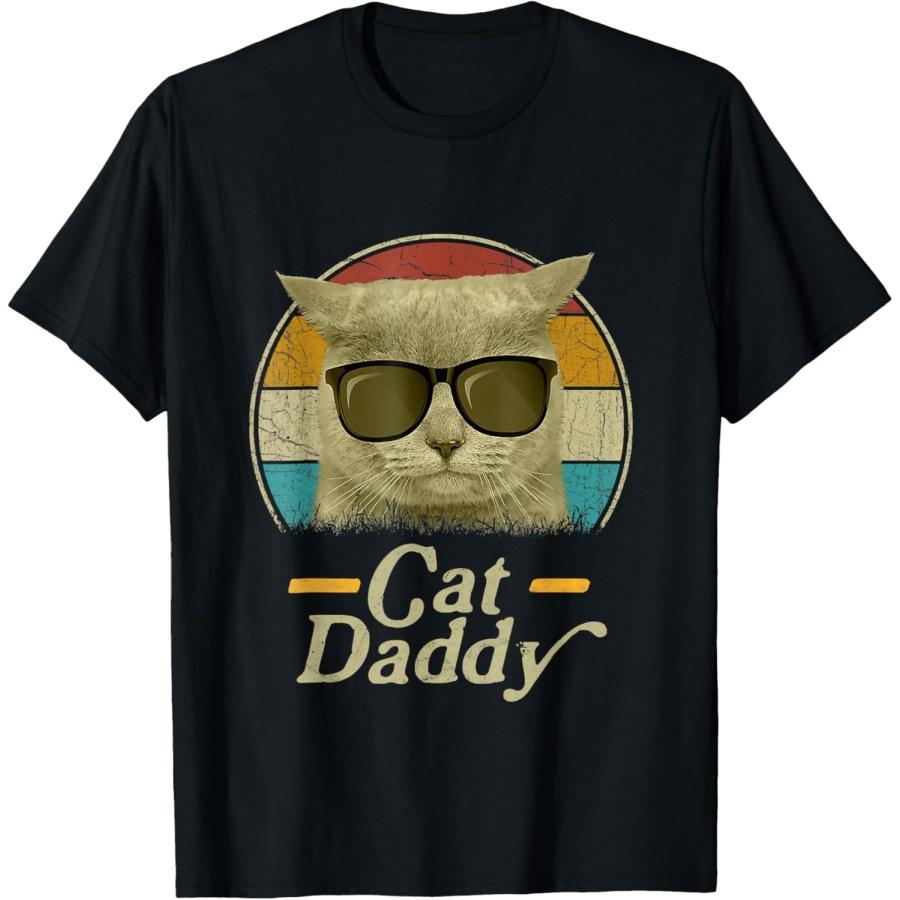 Retro Cat Daddy 80s 90s Style Sunglasses T-Shirt(1) S