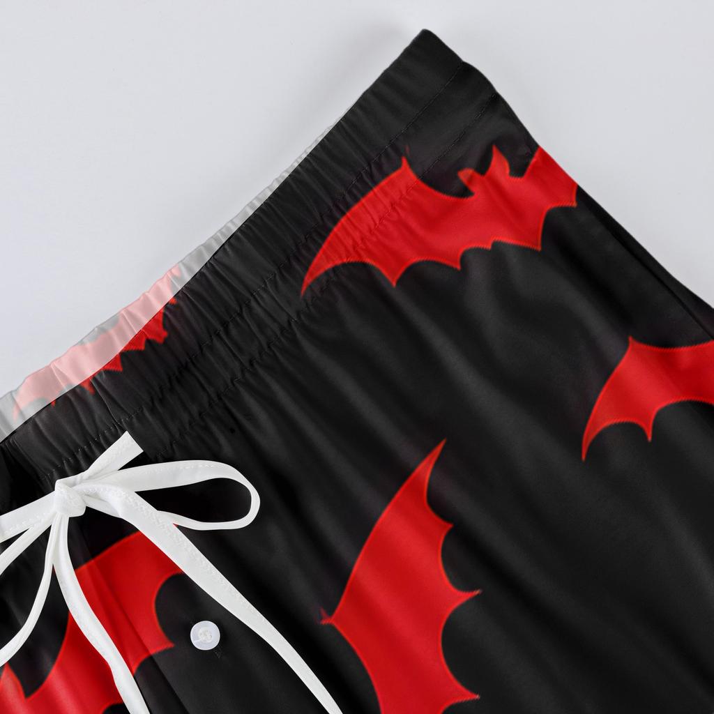 Men's Knitted Halloween Print Pocket Casual Pants Pajama Pants