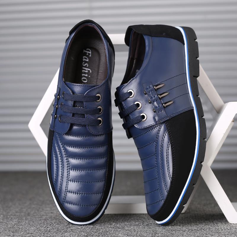 Men's shoes hollow leather shoes punched leather one pedal breathable casual lace-up hole shoes business
