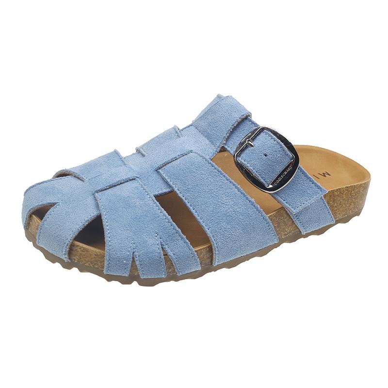 Fashion Designer New Style Mules Slippers 2025 Summer Solid Comfy Women Sandals Bao Tou Outside Beach Slip On Simple Women Slippers