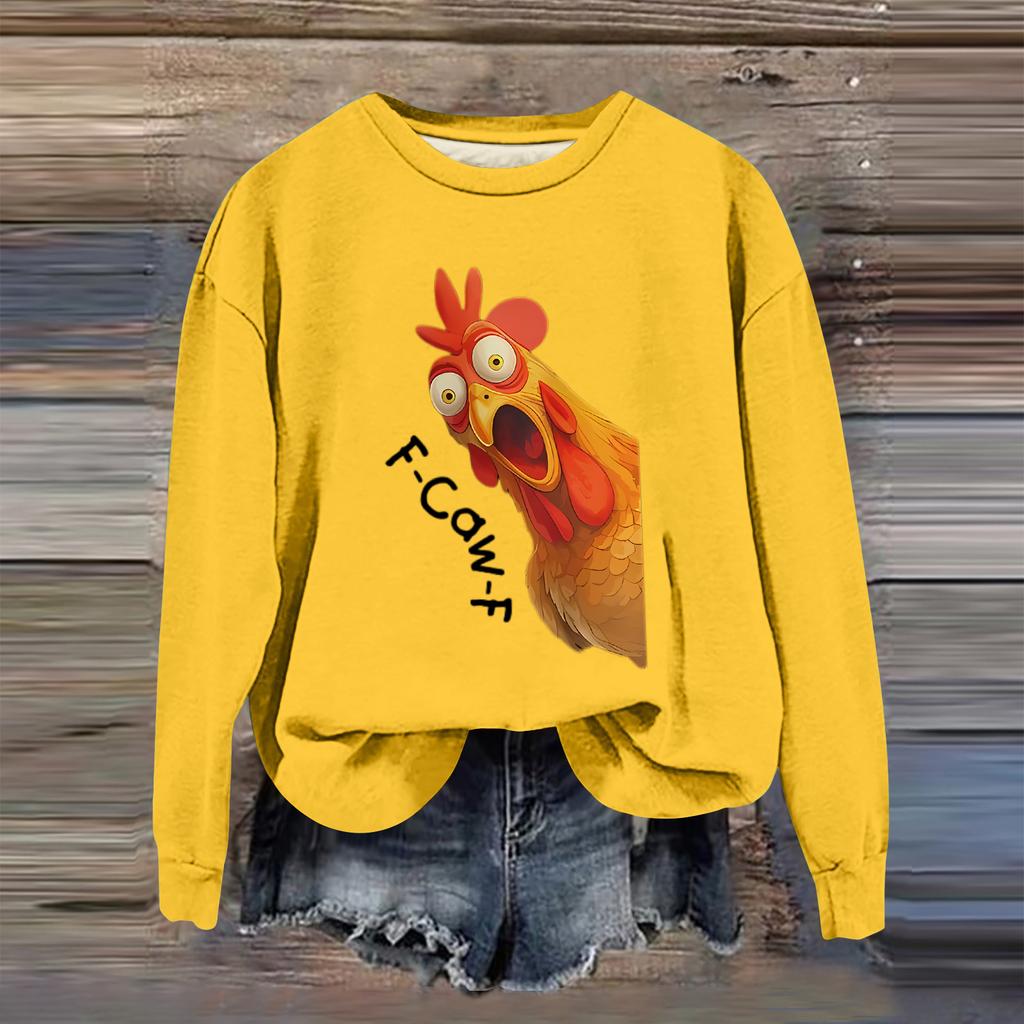 Women's Fashion Casual Long Sleeve Loose Printed Sweatshirt