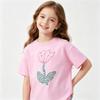 Pink Yellow T Baby Trendy T-shirt 1-7Years Boys Round Neck Base Shirt Simple All-match Tees Kids Crewneck Tops Girls Clothing