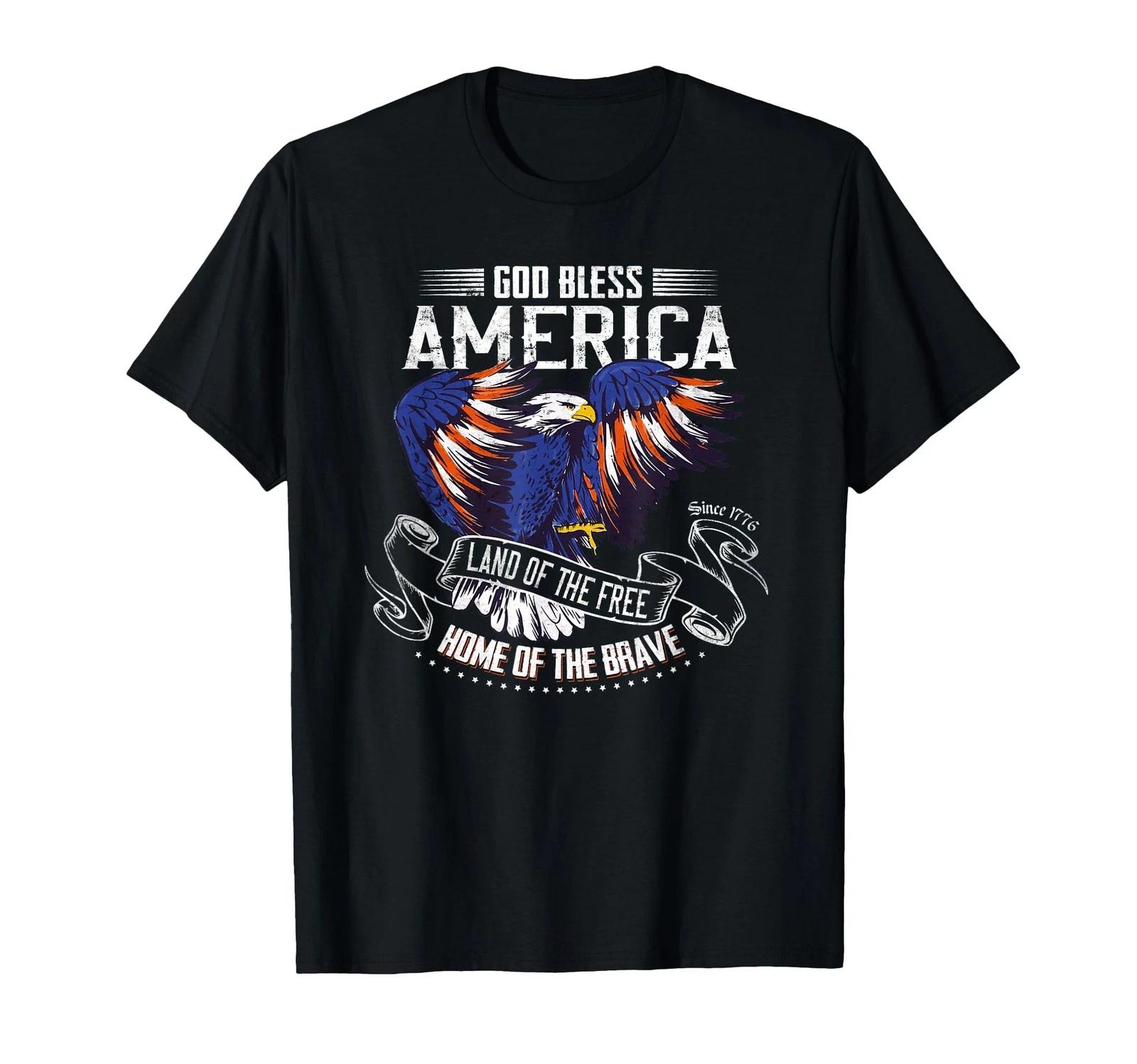 God Bless America _ Land of The Free Because of The Brave T-Shirt 3XL