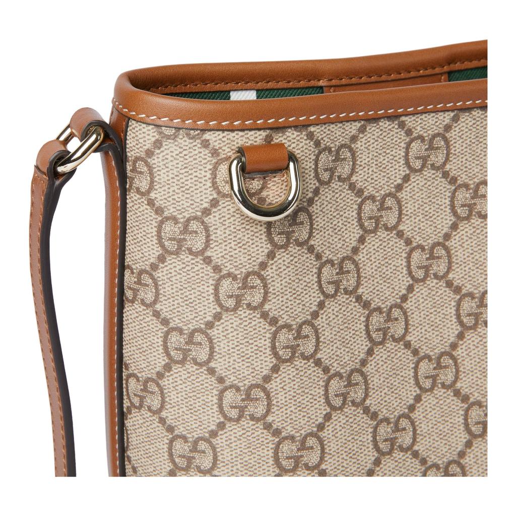 Gucci GG Emblem Logo Coated Fabric Bucket Bag Mini Women bags Beige Dark-Brown 847090-FAEUC-9758