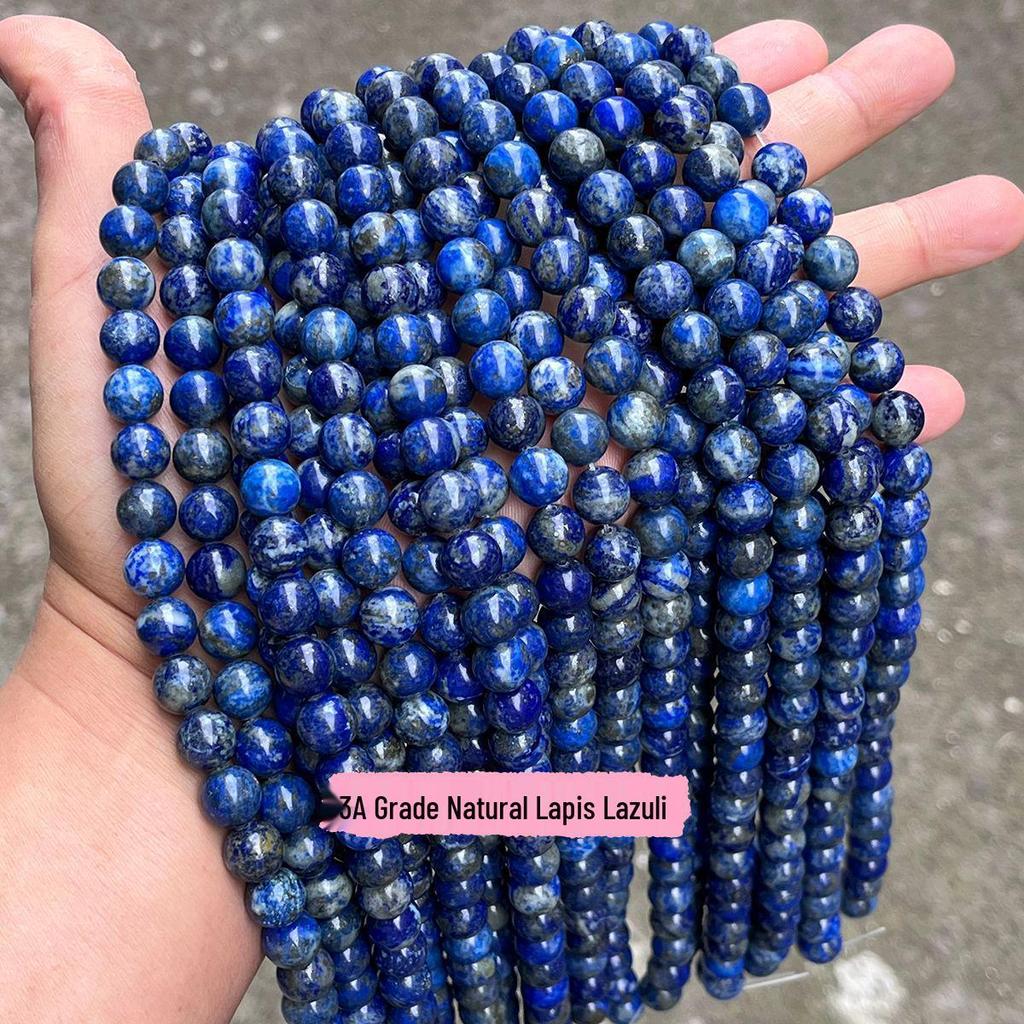 Natural Lapis Lazuli Loose Beads for DIY Jewelry, 5A Afghan Semi-finished Products