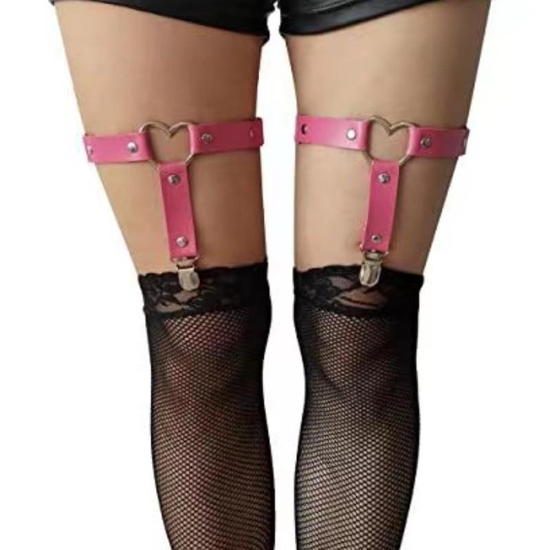 Women Sexy Leather Thigh Garter Belt Punk Elastic Harness Leg Strap Goth Stocking Leglet Belt Garters Suspender for Girl