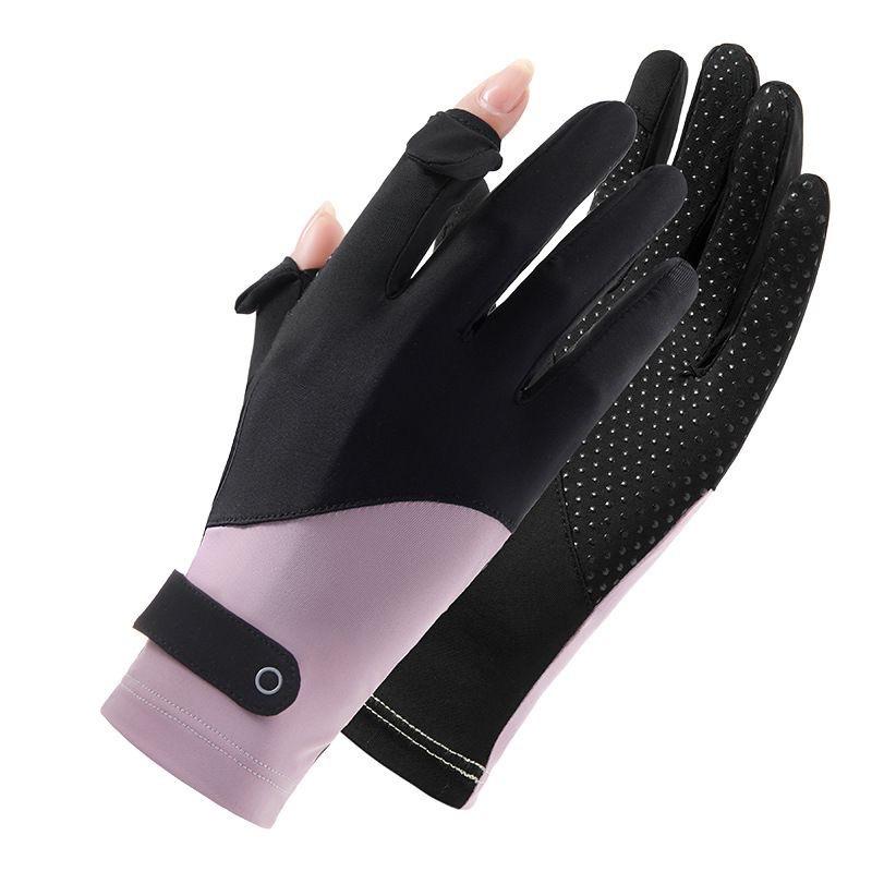 Thin ice silk gloves sun protection, cycling fishing non-slip breathable outdoor sports touch screen UV protection gloves
