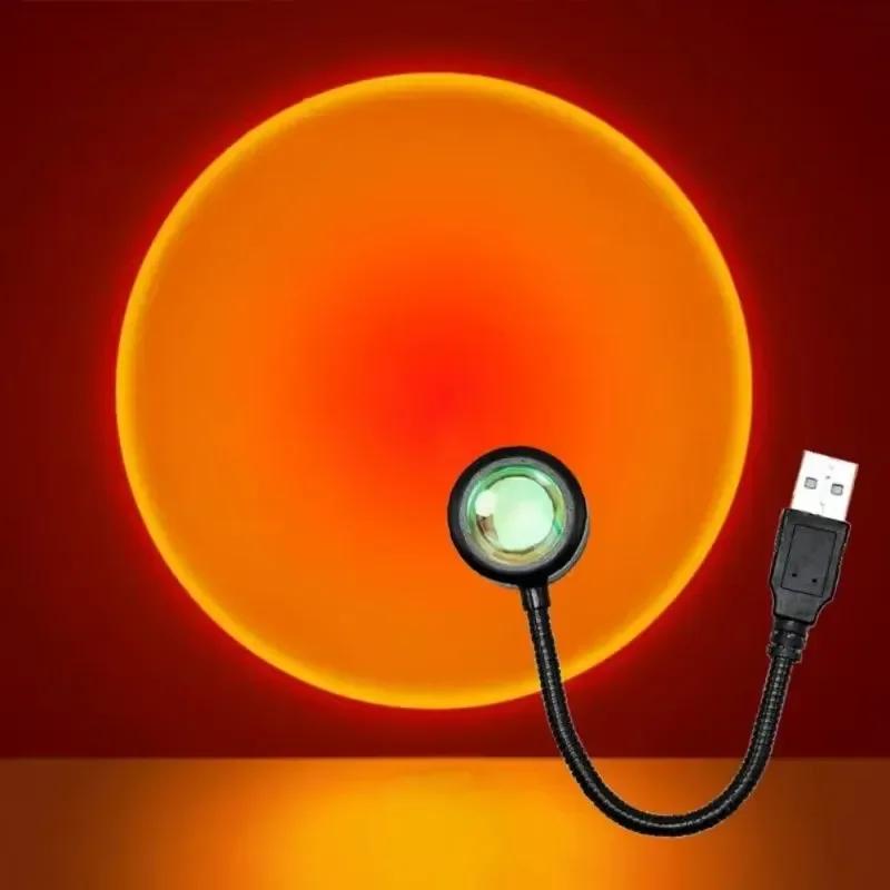 LED Sunset Lamp Projector USB Romantic Night Light Neon Atmosphere Lamp Home Decoration Photography Lights Room Decor