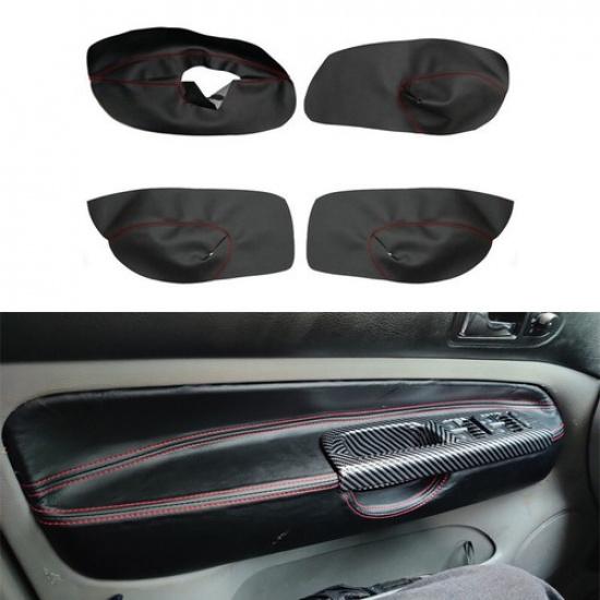 4*Interior Door Panel Armrest Leather Cover For VW Jetta Golf MK4 98-05 4-door