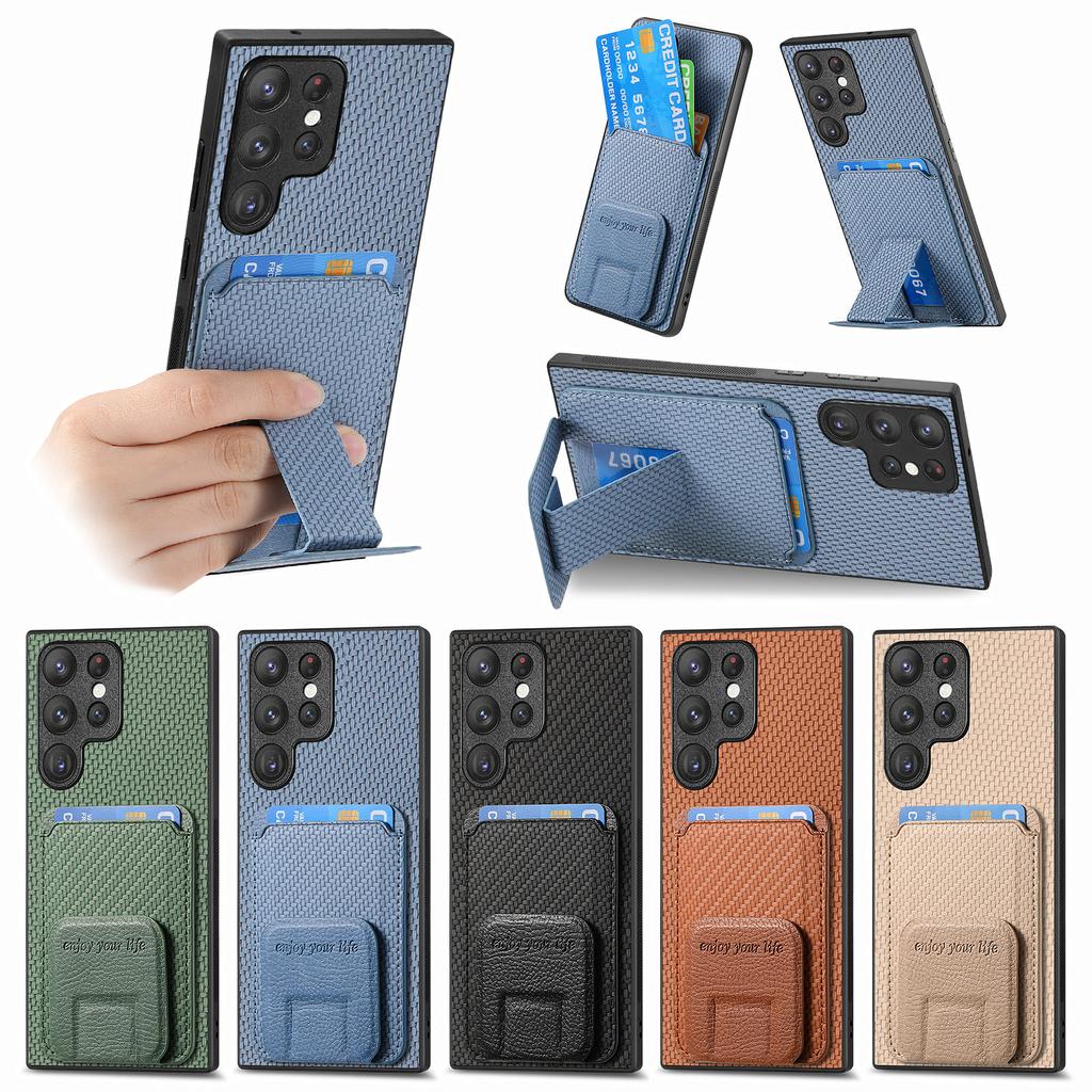 Foldable Kickstand Cards Solt Wallet Case For Samsung Galaxy S24 Ultra S23 S22 Plus S21 FE A14 A24 A34 A54 A15 A05 A55 A35 Bag