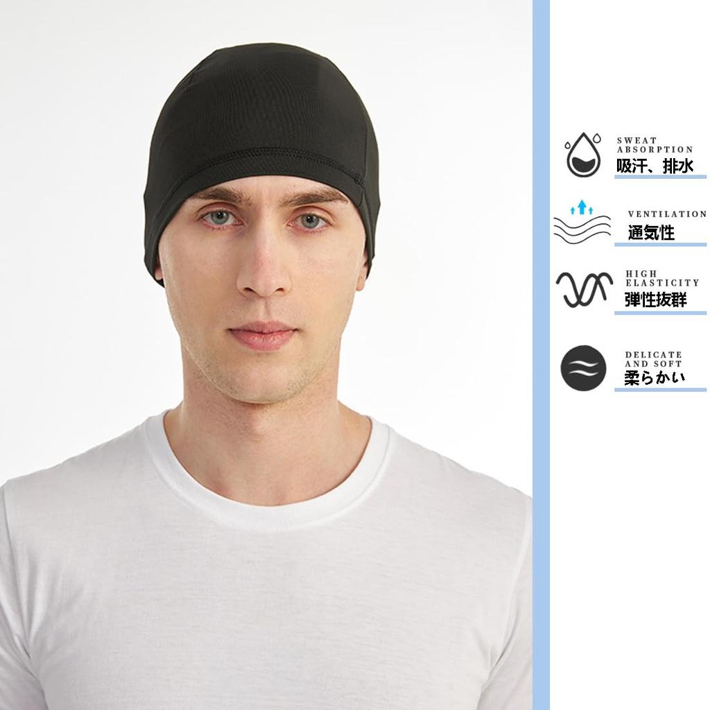 Black and Blue Inner Caps for Summer Motorcycle Helmet Cooling Head Caps for Black Blue [kakatrend] Hats, Sweat-Wicking, Quick-Drying, Breathable,