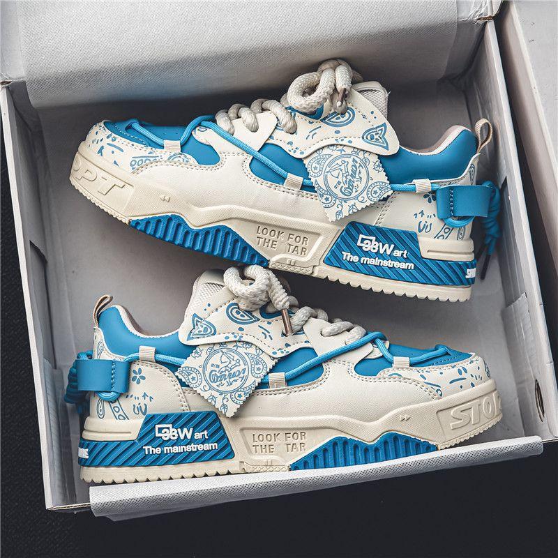 Men's Casual Shoes Trendy Comfortable Lace-up Sports Shoes Summer New Students All-match Skateboard Shoes Tenis Masculino