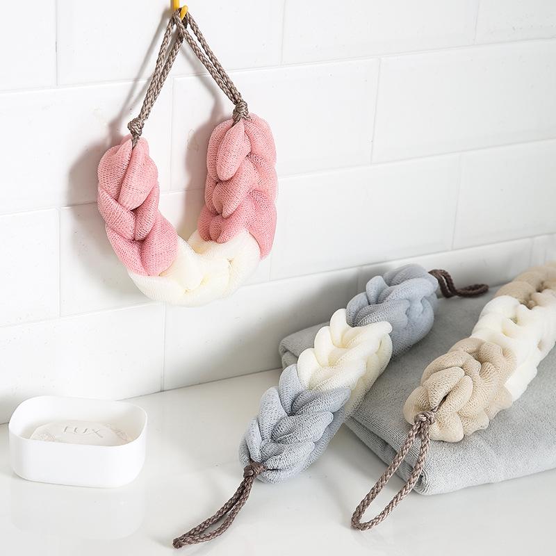 Long Bath Scrubbing Towel with Shower Ball for Strong Lather