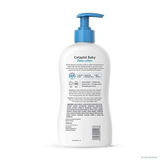 Cetaphil Lotion Quotidienne pour Bébé, Blanche, Beurre de Karité, 400 ml