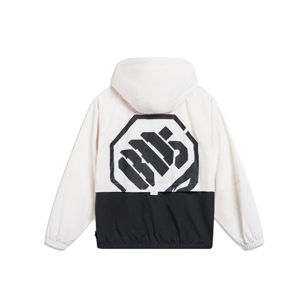 Li Ning Badfive Color Block Windbreaker Men Outerwear Off-White Black AFDT435-5